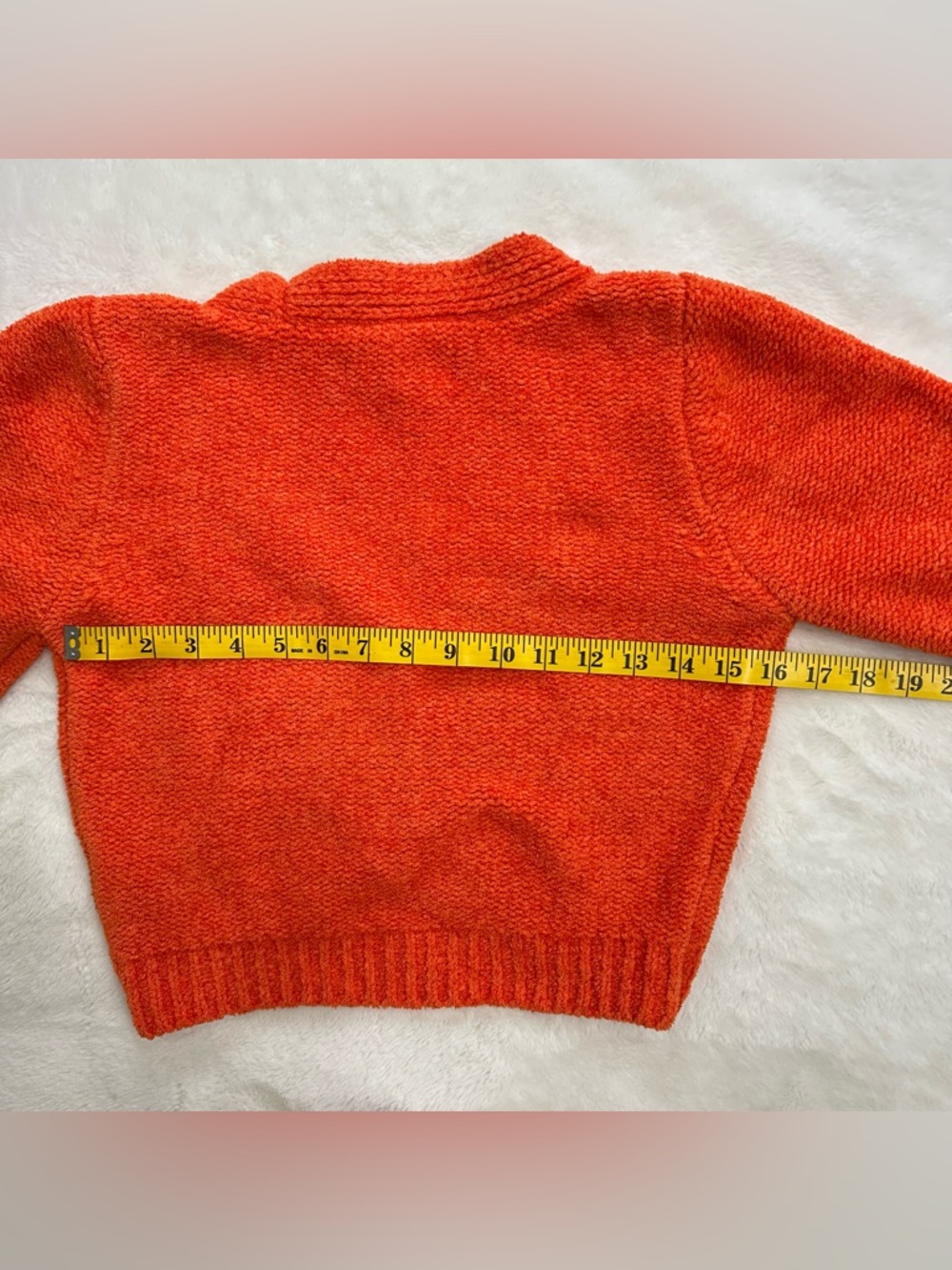 Urban Outfitters Dina Cropped Cardigan Size Medium Orange - Picture 6 of 6